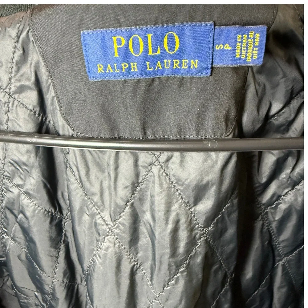 Polo Ralph Lauren Mens Black Windbreaker Jacket Quilted Lining Red Pony Small